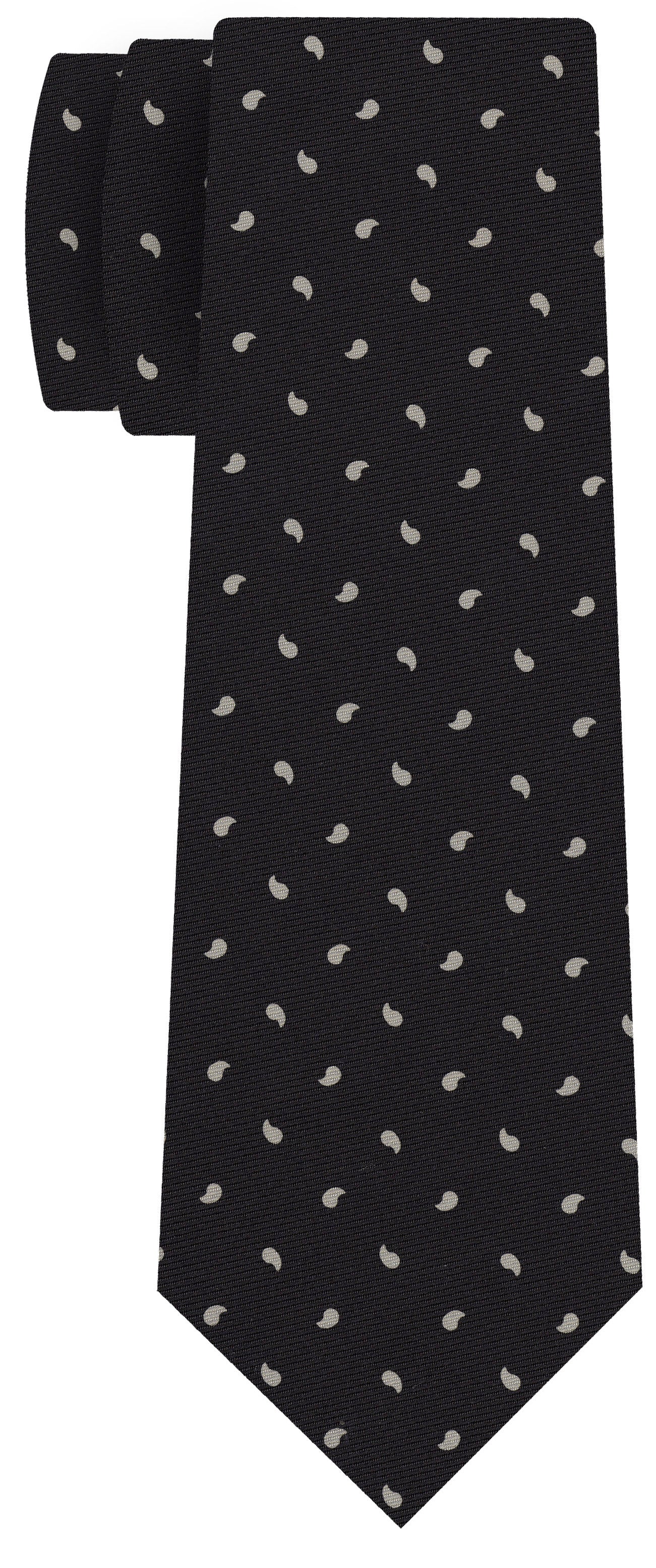 {[en]:Off-White on Bitter Chocolate Print Pattern Silk Tie
