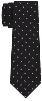 {[en]:Off-White on Bitter Chocolate Print Pattern Silk Tie