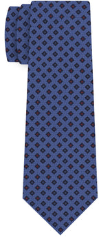 {[en]:Red & Blue on Purple Blue Print Pattern Silk Tie