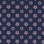 {[en]:Light Lavender on Dark Navy Blue Macclesfield Print Pattern Silk Tie