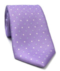 Sky Blue & White on Lavender Macclesfield Print Pattern Silk Tie MCT-551