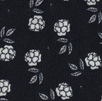 {[en]:White on Midnight Macclesfield Print Pattern Silk Tie