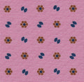 Blue & Burnt Orange on Pink Print Pattern Silk Pocket Square MCP-588