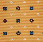 Blue, Red & White on Light Yellow Print Pattern Silk Tie #MCT-590