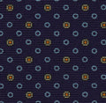 Sky Blue, Light Yellow & Orange on Dark Purple Pocket Square Silk MCP-598