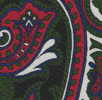 Black, Forest Green, White, Blue & Fuchsia Print Pattern Silk Tie #MCT-600