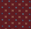 {[en]:Blue, Sky Blue & Off-White on Dark Red Print Pattern Silk Tie