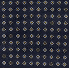 {[en]:Burnt Orange & Off-White on Dark Navy Blue Print Pattern Silk Tie