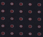 {[en]:Dark Red & White on Midnight Blue Print Pattern Silk Tie