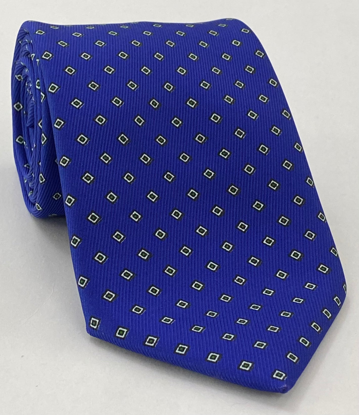 Off-White & Green on Purple Pattern Silk Tie MCT-641