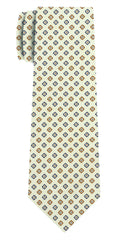 {[en]:Blue Brown on Yellow Corn New Print Silk Tie
