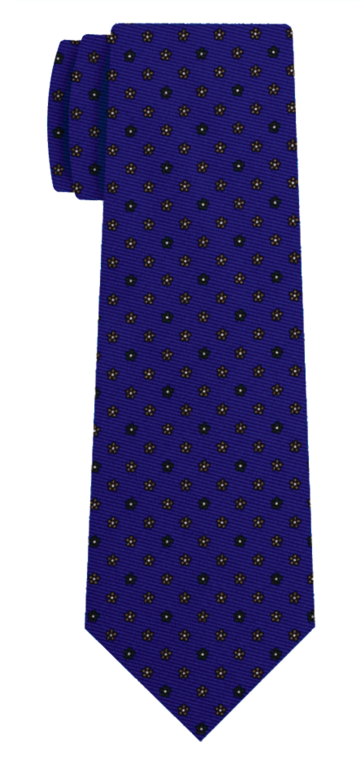 Brown Off White Black on Purple Blue Print Silk Tie MCT-653