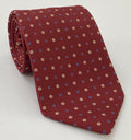 Off White, Sky Blue, Blue on Dark Red Macclesfield Printed Silk Tie MCT-658