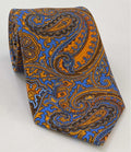 Brown on Light Blue Macclesfield Modern Madder Printed Silk Tie MMPT-26