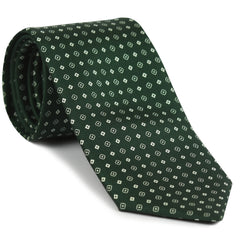 {[en]:Off-White on Forest Green Macclesfield Print Pattern Silk Tie