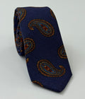 Navy Macclesfield Printed Wool Bow Tie MCWBT-10