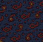 {[en]:Red, Orange, Blue & Green on Slate Blue Macclesfield Printed Wool Tie