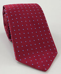 Sky Blue on Red Mogador Pin Dot Tie MGPDT-5