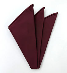Burgundy Mogador Solid Pocket Square MGSOP-5