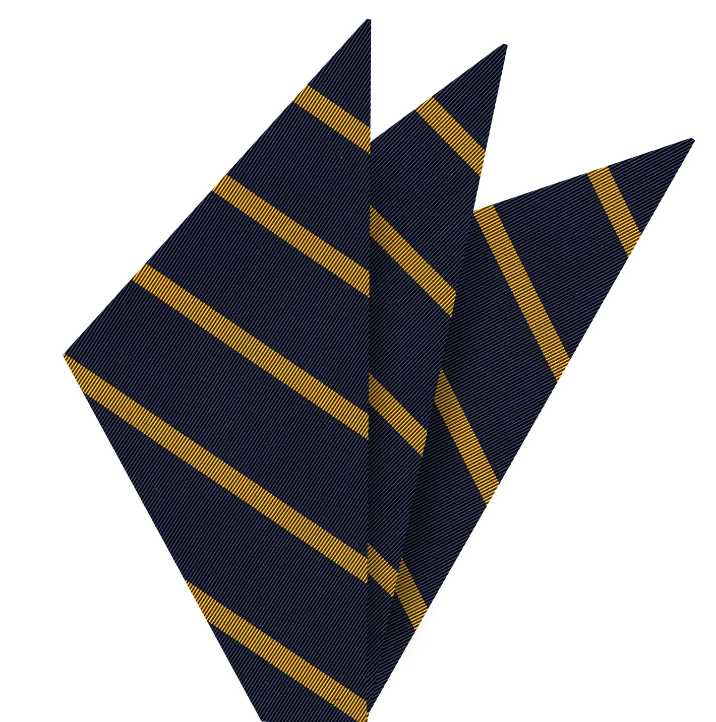 {[en]:Yellow Gold on Navy Mogador Striped Pocket Square
