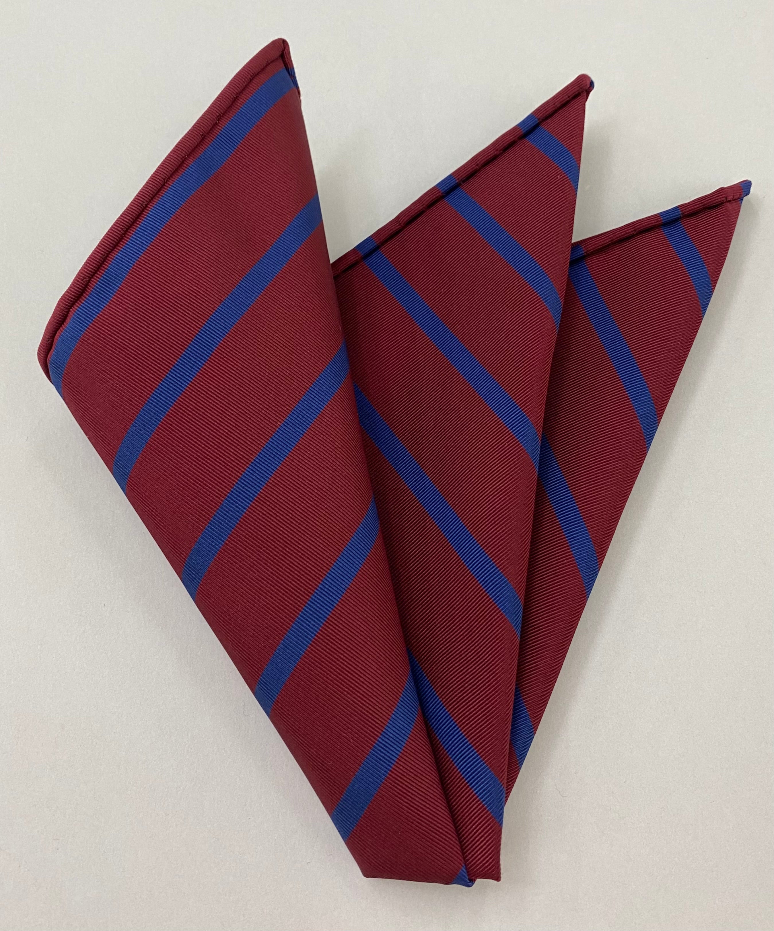 다크 레드 모가도르 스트라이프 포켓 스퀘어 #MGSP-3