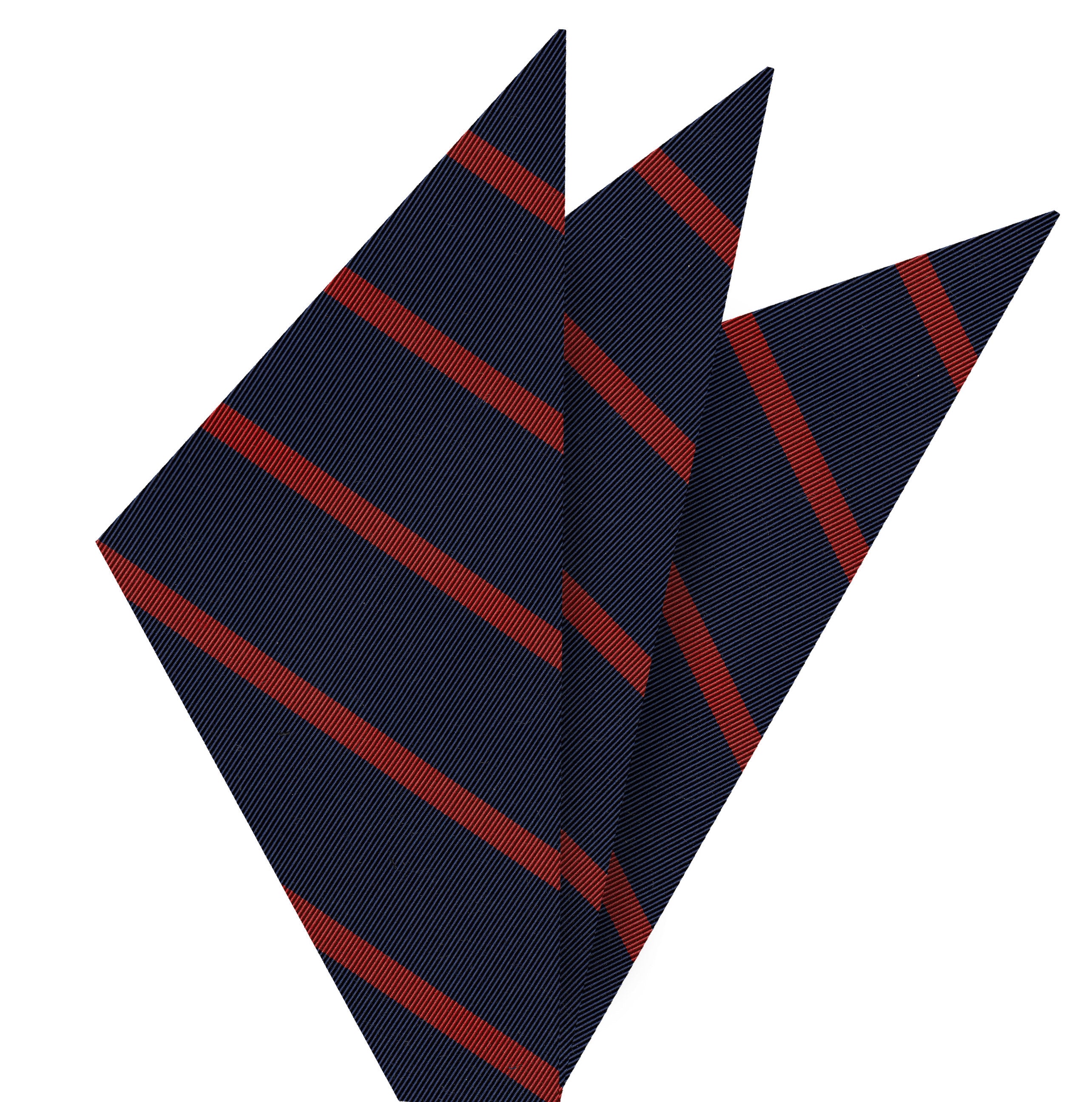{[en]:Red on Navy Mogador Striped Pocket Square