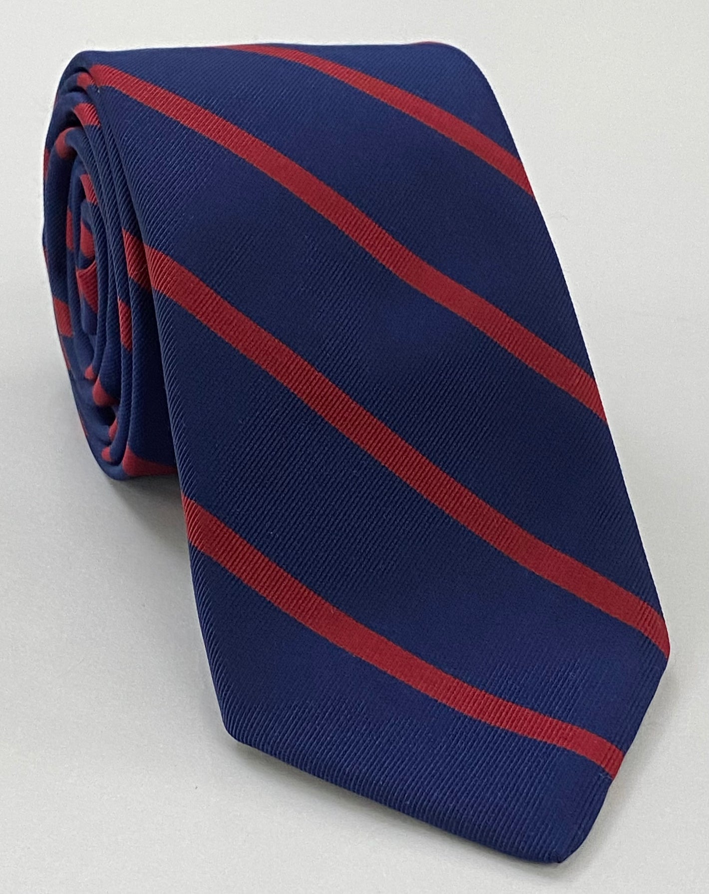 Red on Navy Mogador Striped Tie MGST-4