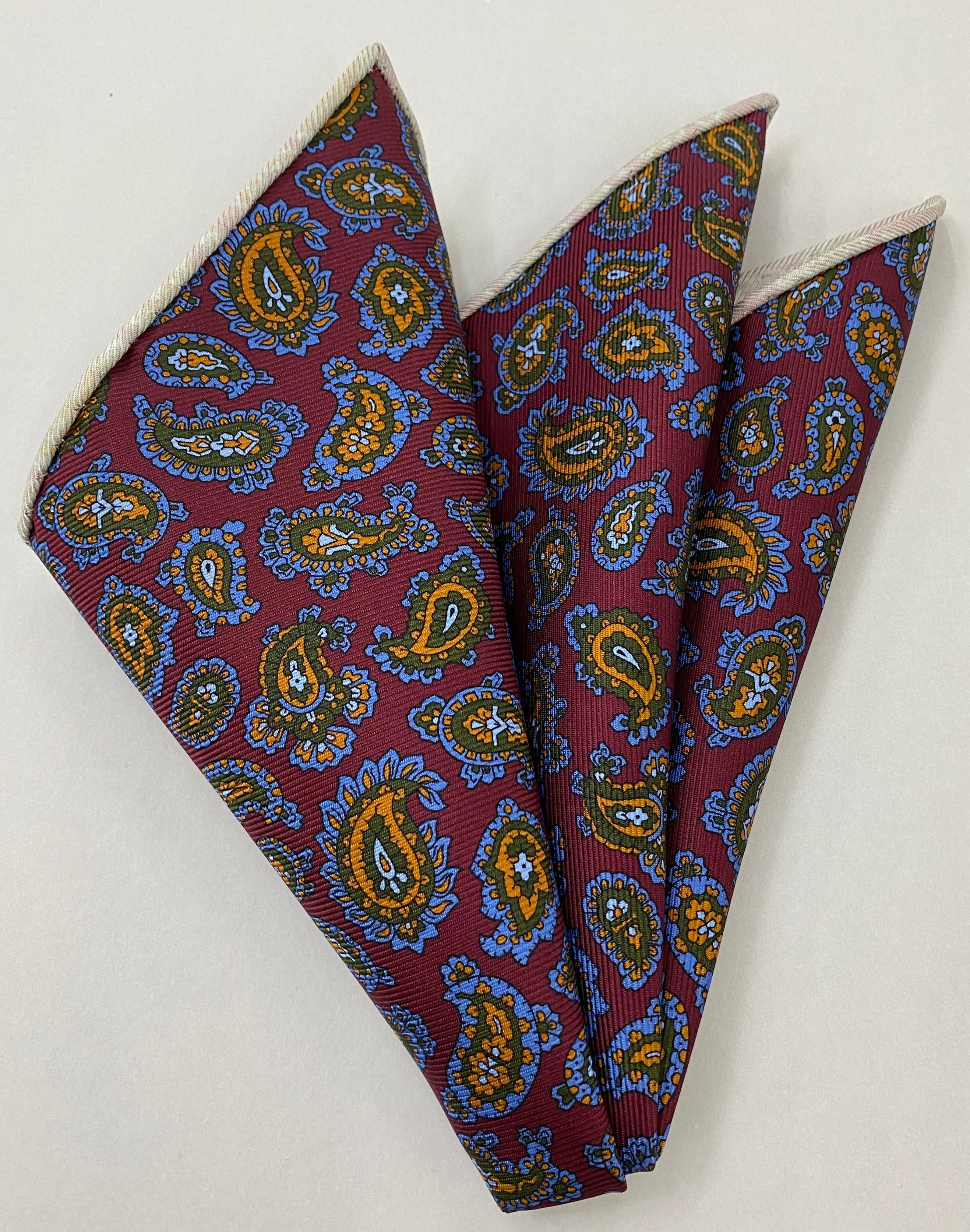 맥클즈필드 마더 프린트 실크 포켓 스퀘어 MMPP-110