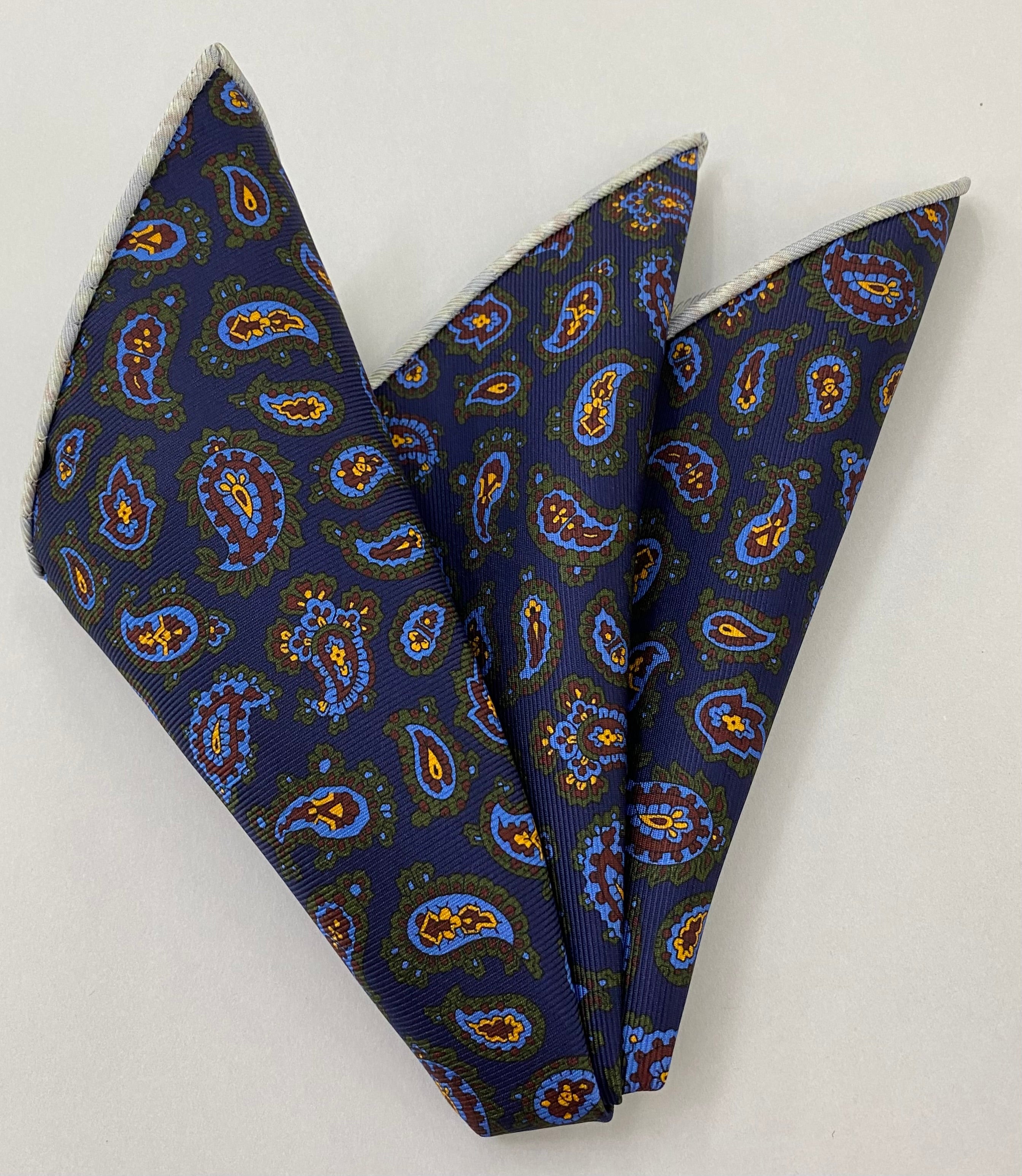 맥클스필드 마더 프린트 실크 포켓 스퀘어 MMPP-116