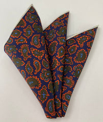 Macclesfield Madder Printed Silk Pocket Square MMPP-120