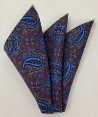 Macclesfield Madder Printed Silk Pocket Square MMPP-124
