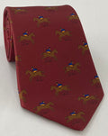 Brown on Maroon Macclesfield Modern Madder Printed Silk Tie MMPT-173