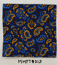 Light Blue, Chocolate & Yellow on Blue Macclesfield Modern Madder Printed Silk Tie MMPT-213