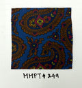 藍底配巧克力色與海軍藍的Macclesfield Modern Madder印花絲綢領帶 MMPT-249