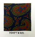 深橄欖綠、棗紅與藍色搭配海軍藍 Macclesfield Modern Madder 印花絲質領帶 MMPT-251