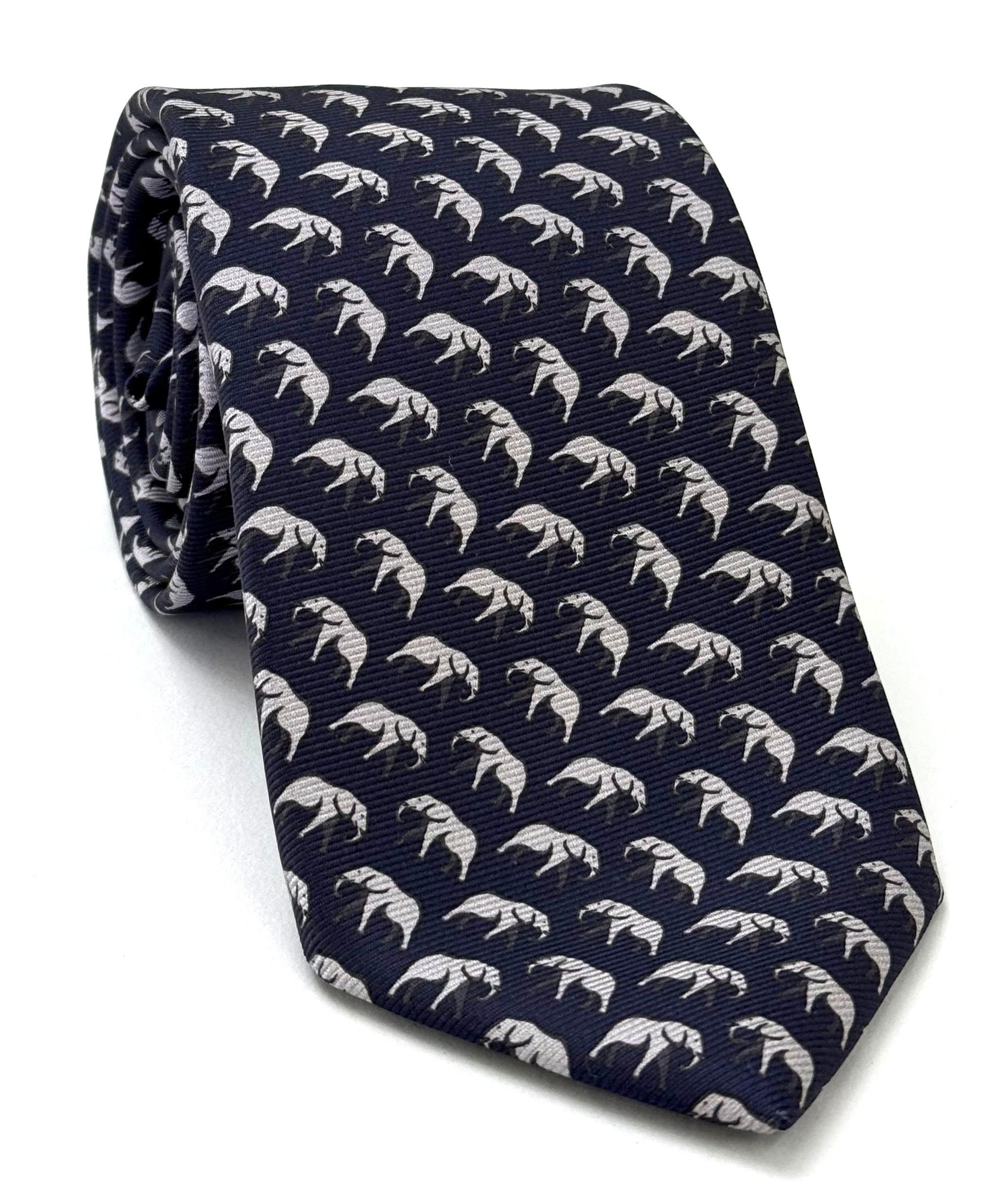 Navy Macclesfield Modern Madder Printed Silk Tie MMPT-88