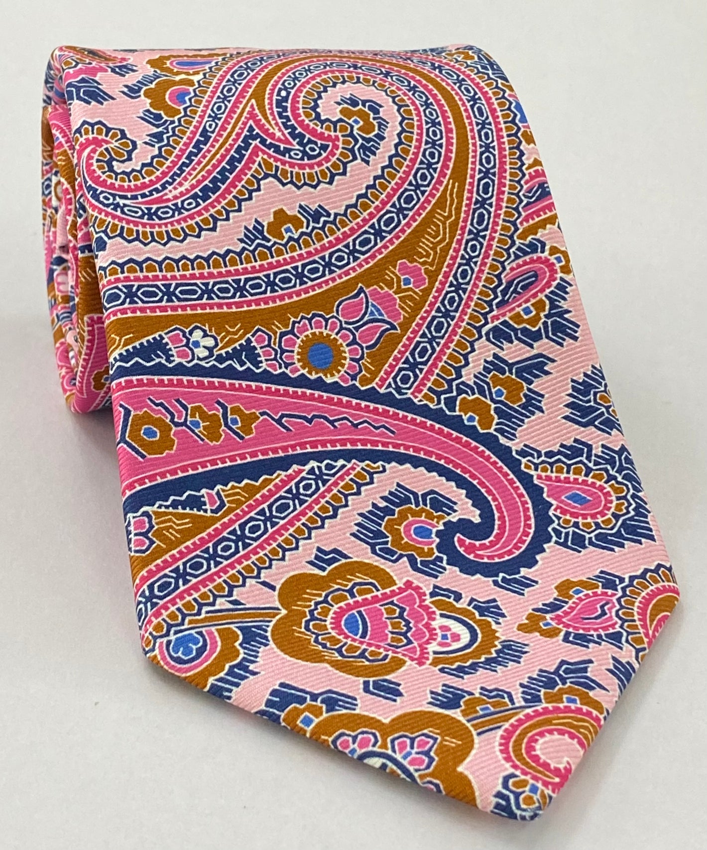 Macclesfield Modern Madder プリントシルクネクタイ MMPT-97