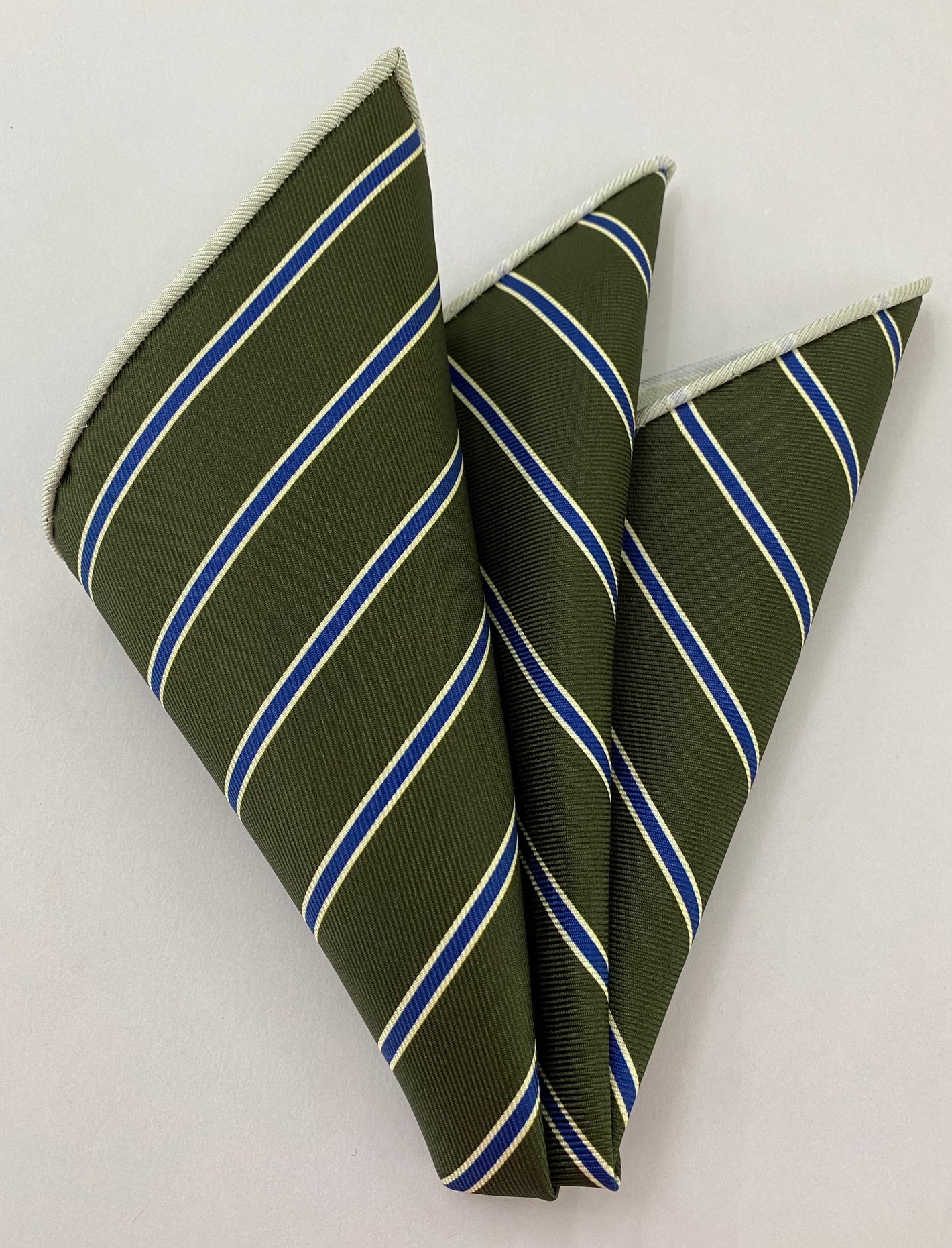 Modern Madder Print Stripe Silk Pocket Square MMSP-14