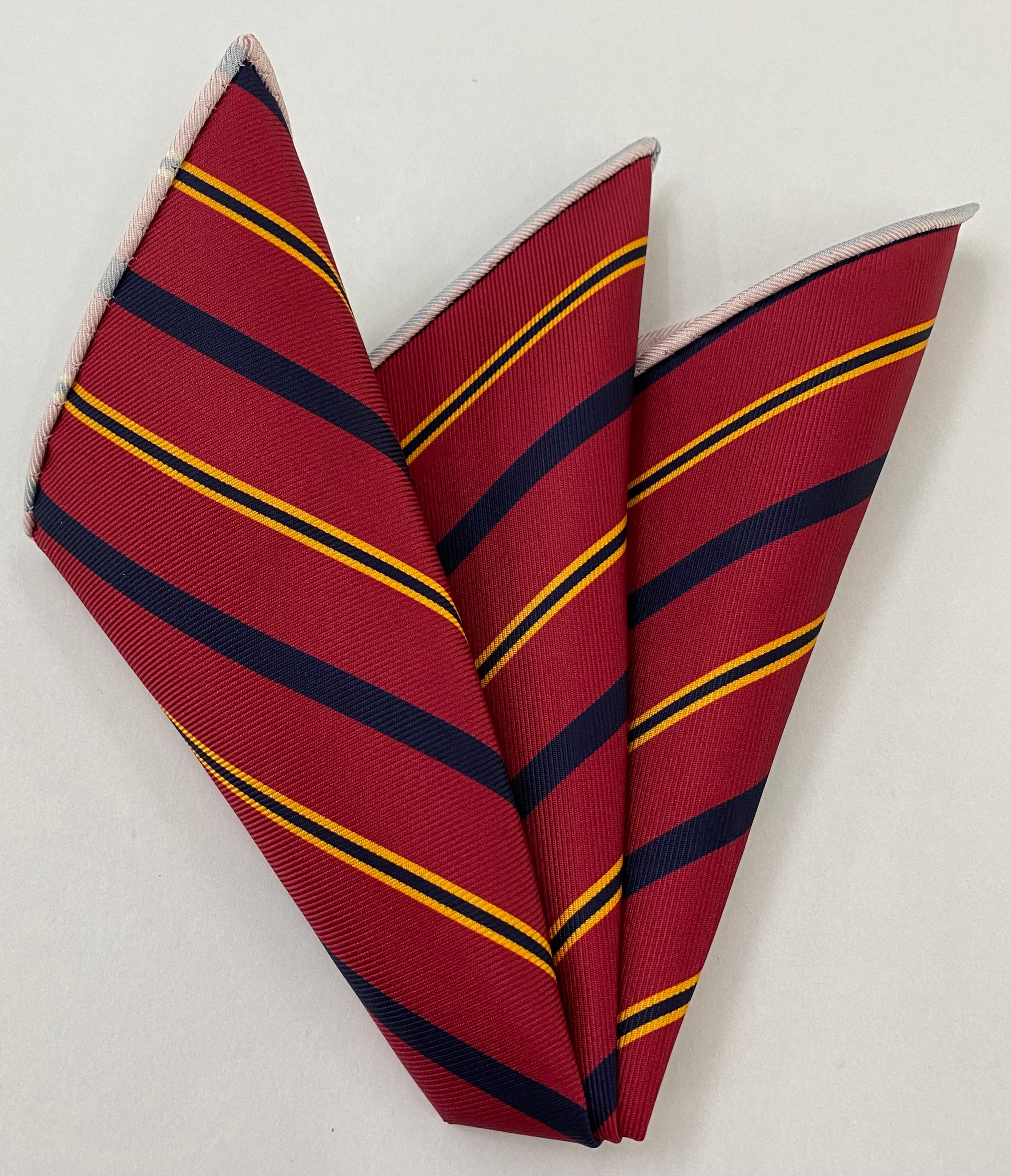 Modern Madder Print Stripe Silk Pocket Square MMSP-18