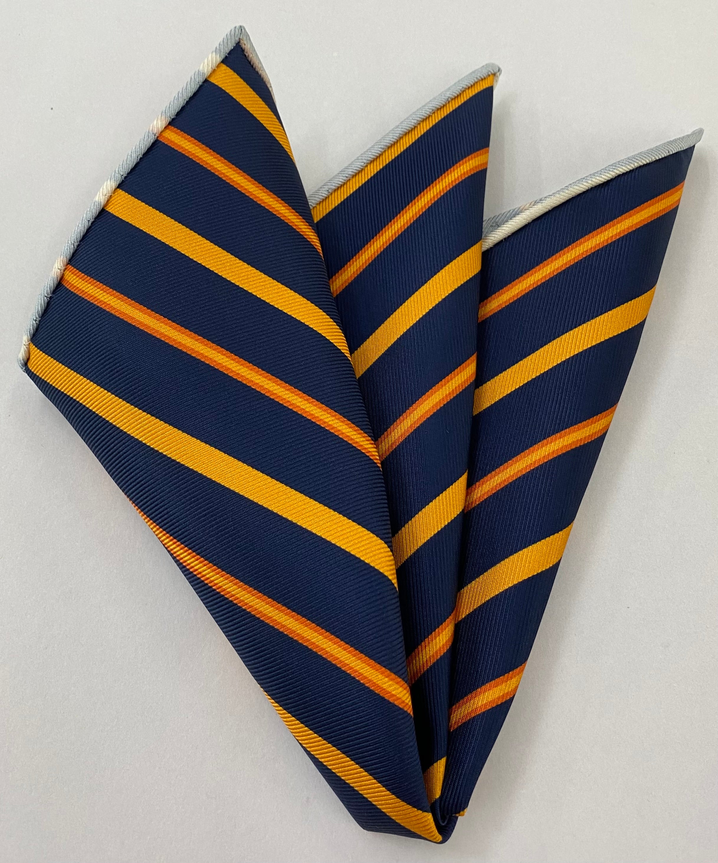 Modern Madder Print Stripe Silk Pocket Square MMSP-19