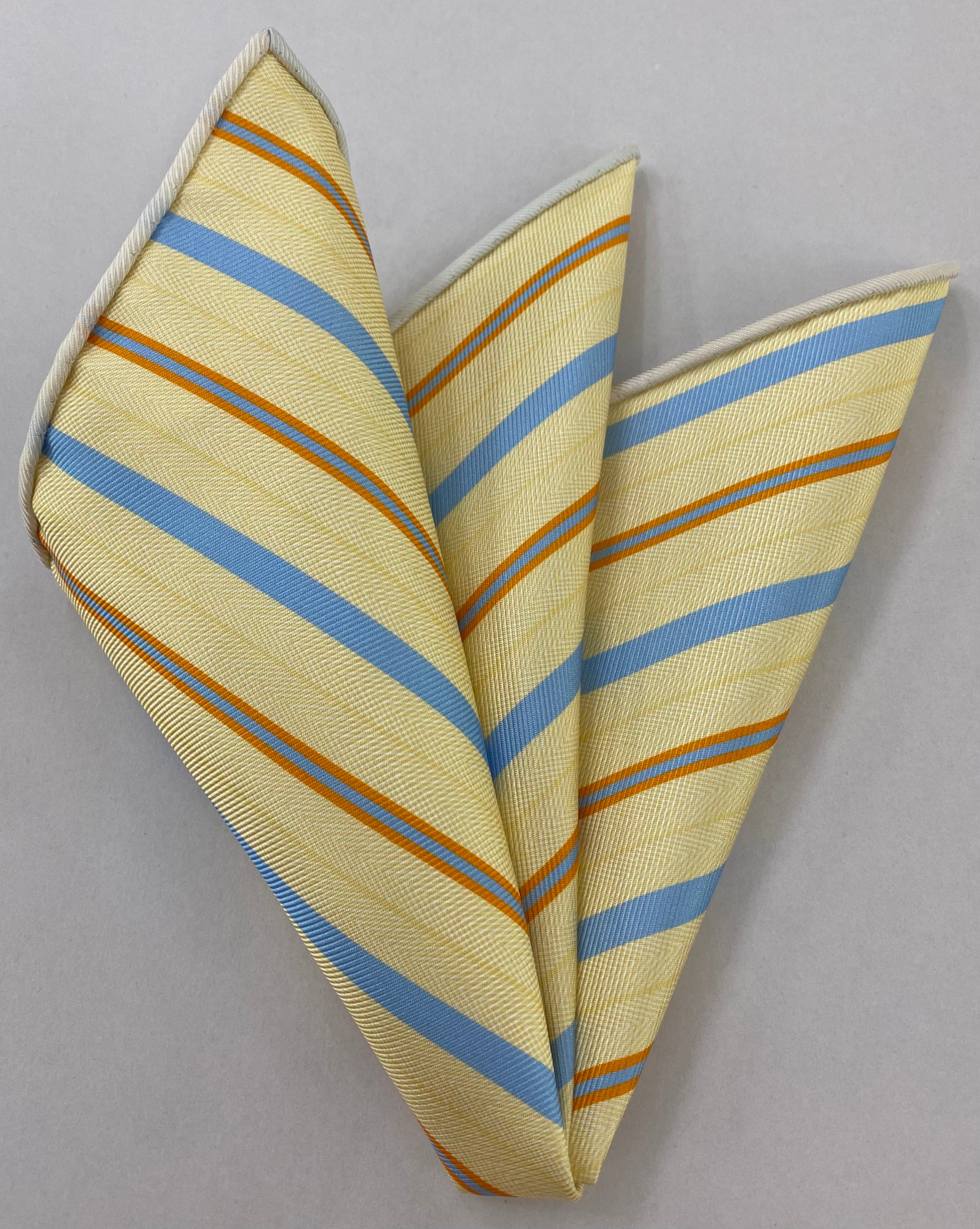 Modern Madder Print Stripe Silk Pocket Square MMSP-2