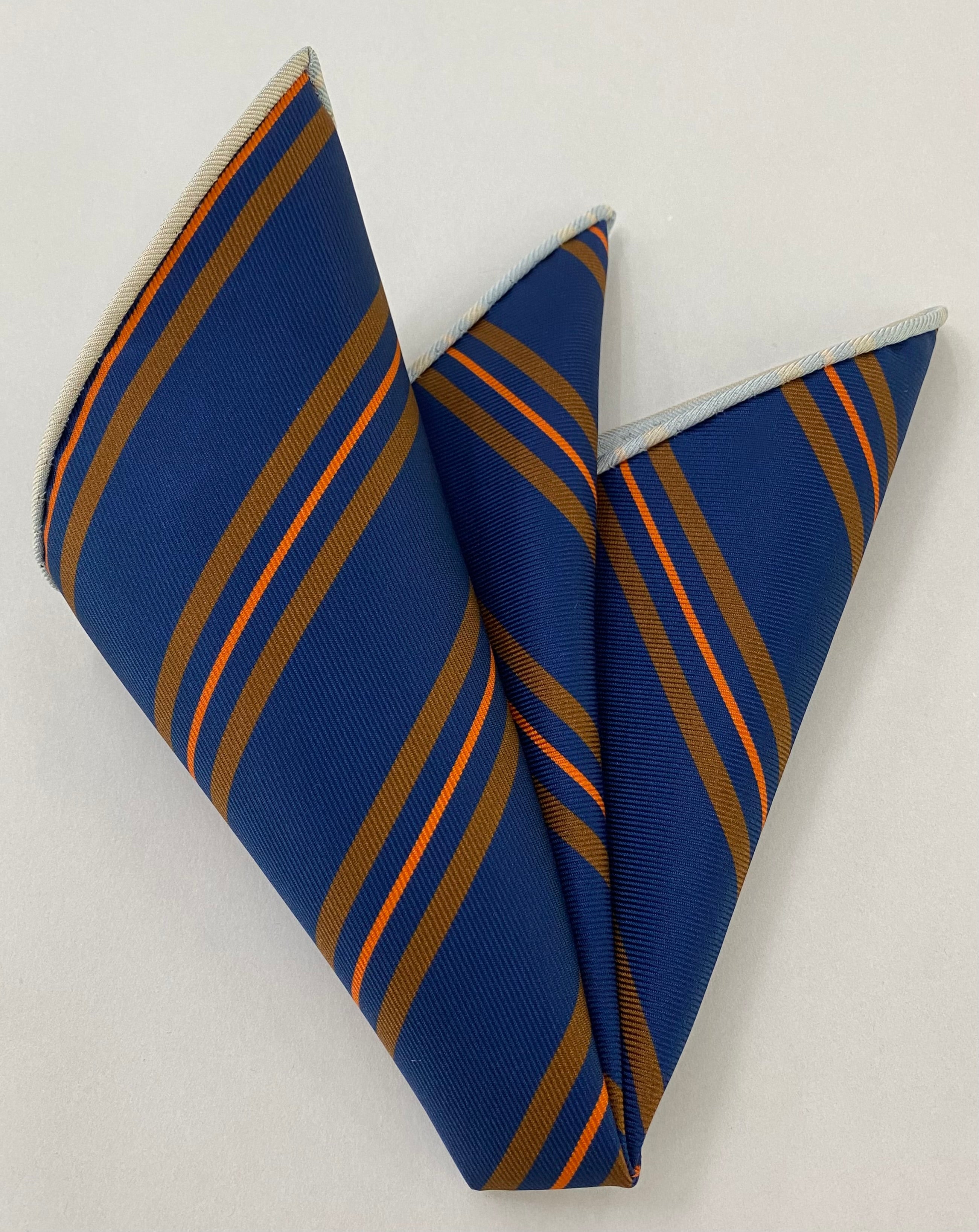 Modern Madder Print Stripe Silk Pocket Square MMSP-20