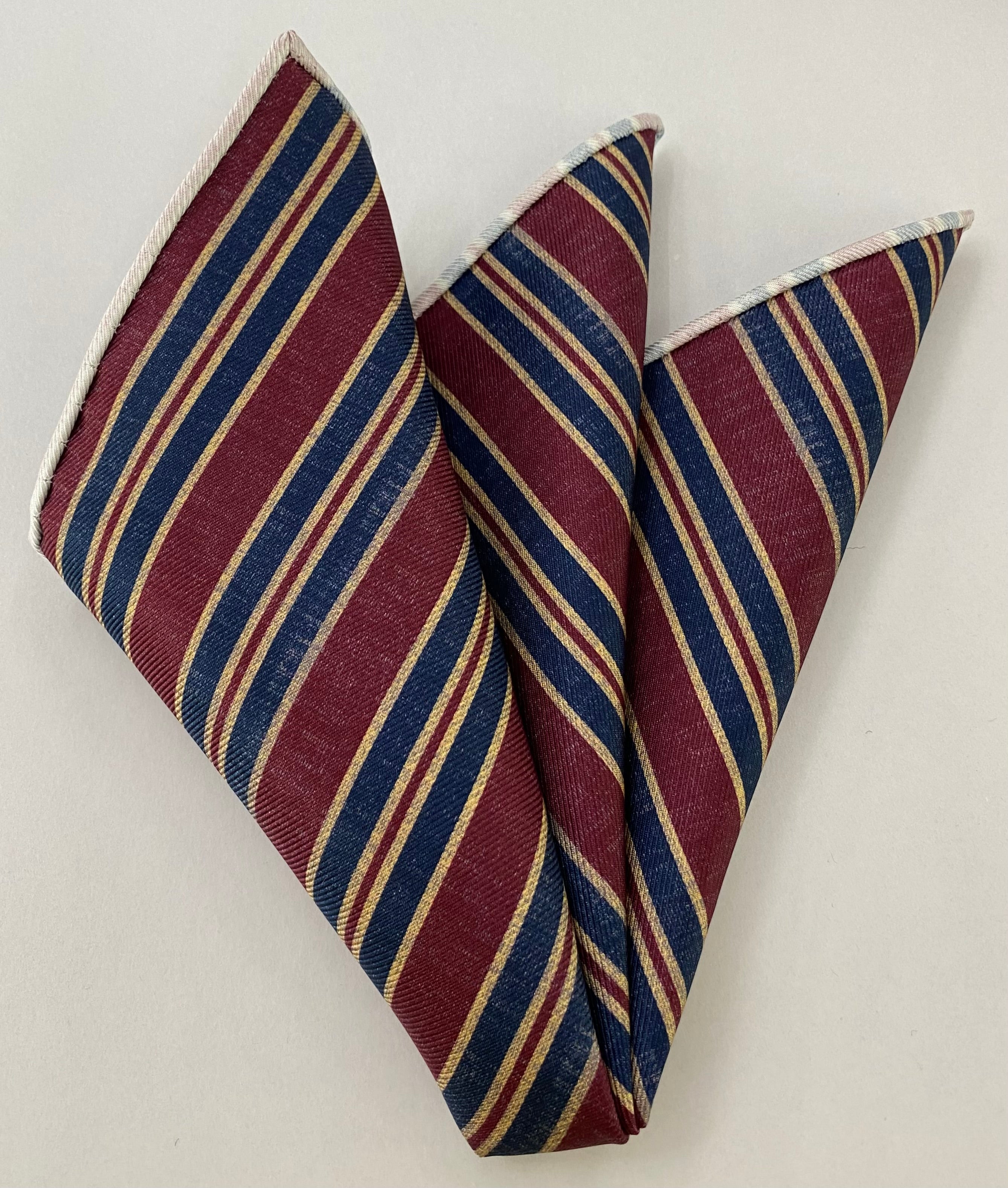Modern Madder Print Stripe Silk Pocket Square MMSP-8