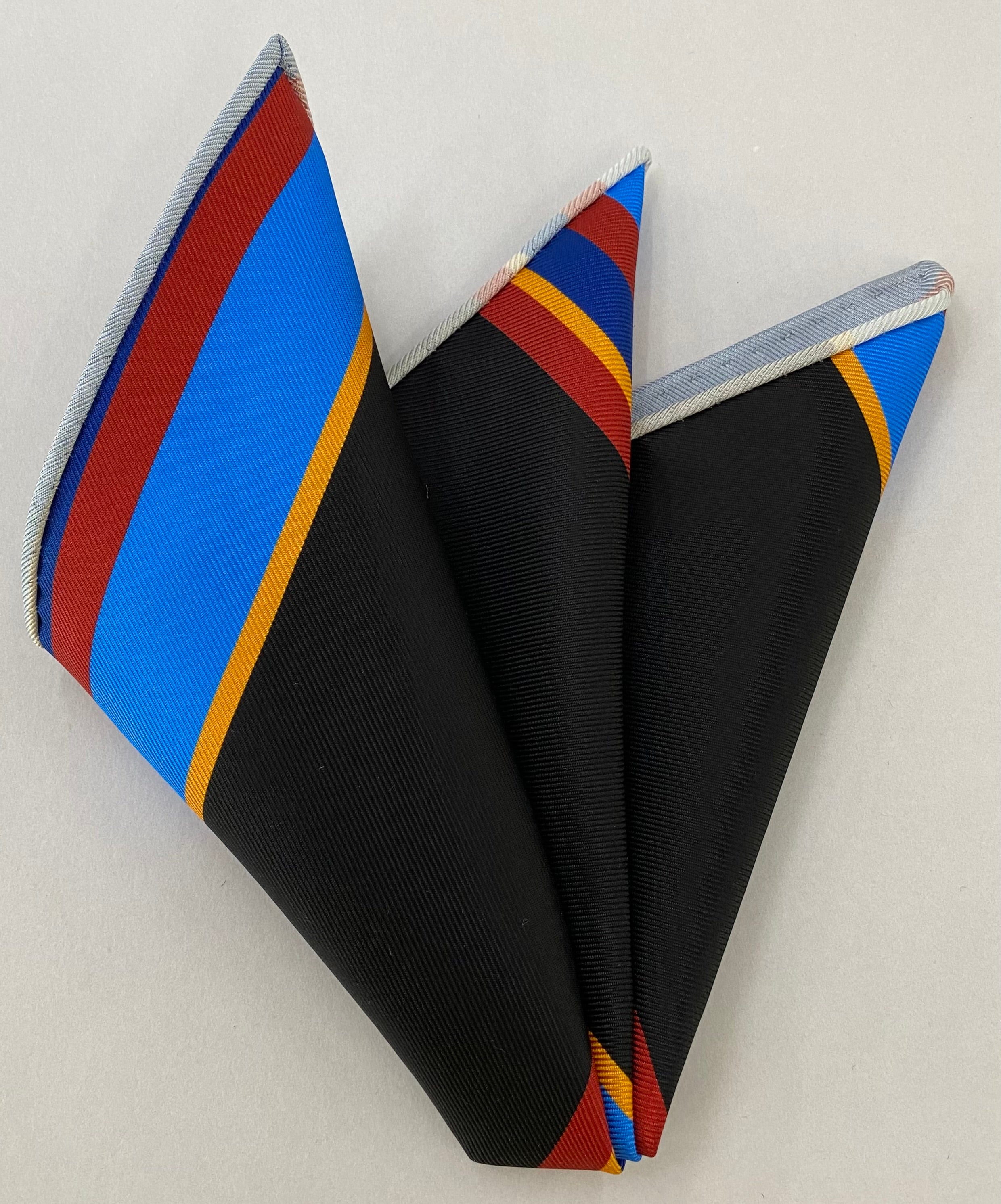 Modern Madder Print Stripe Silk Pocket Square MMSP-9