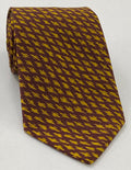 Gold on Burgundy Mudmee Silk Tie MUT-2