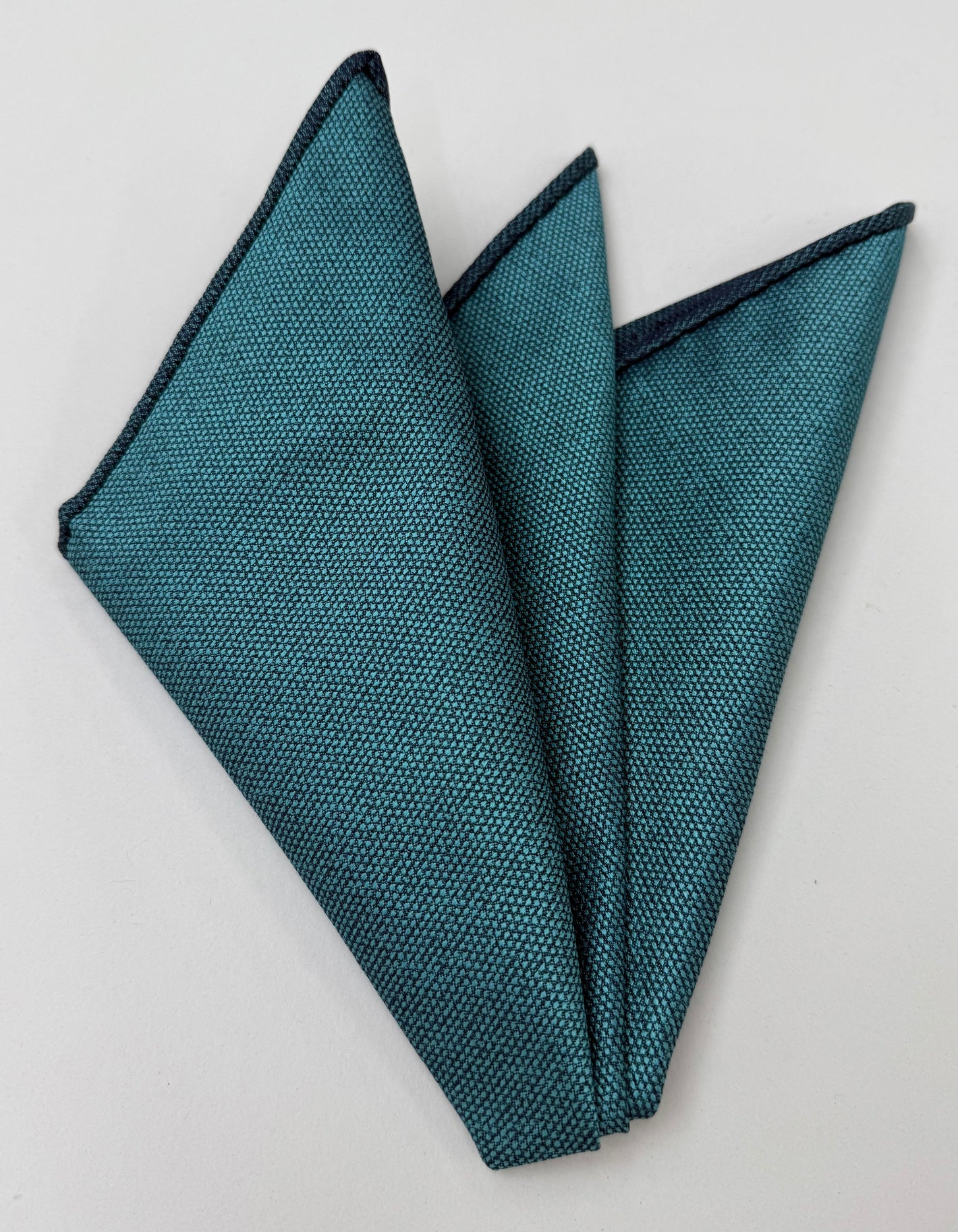 다크 터콰이즈 멀버리우드 위브 실크 포켓 스퀘어 #MWP-5