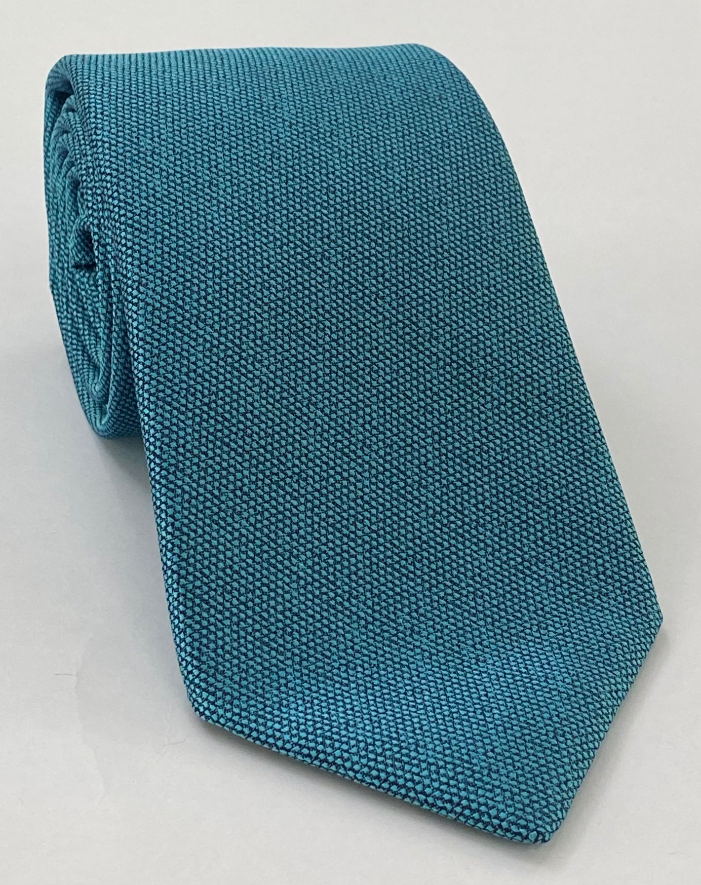 ダークターコイズ マルベリーウッド織り シルクネクタイ MWT-5