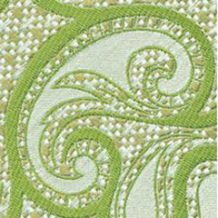 {[en]:Silver & Brown with Light Green Paisley Silk Tie