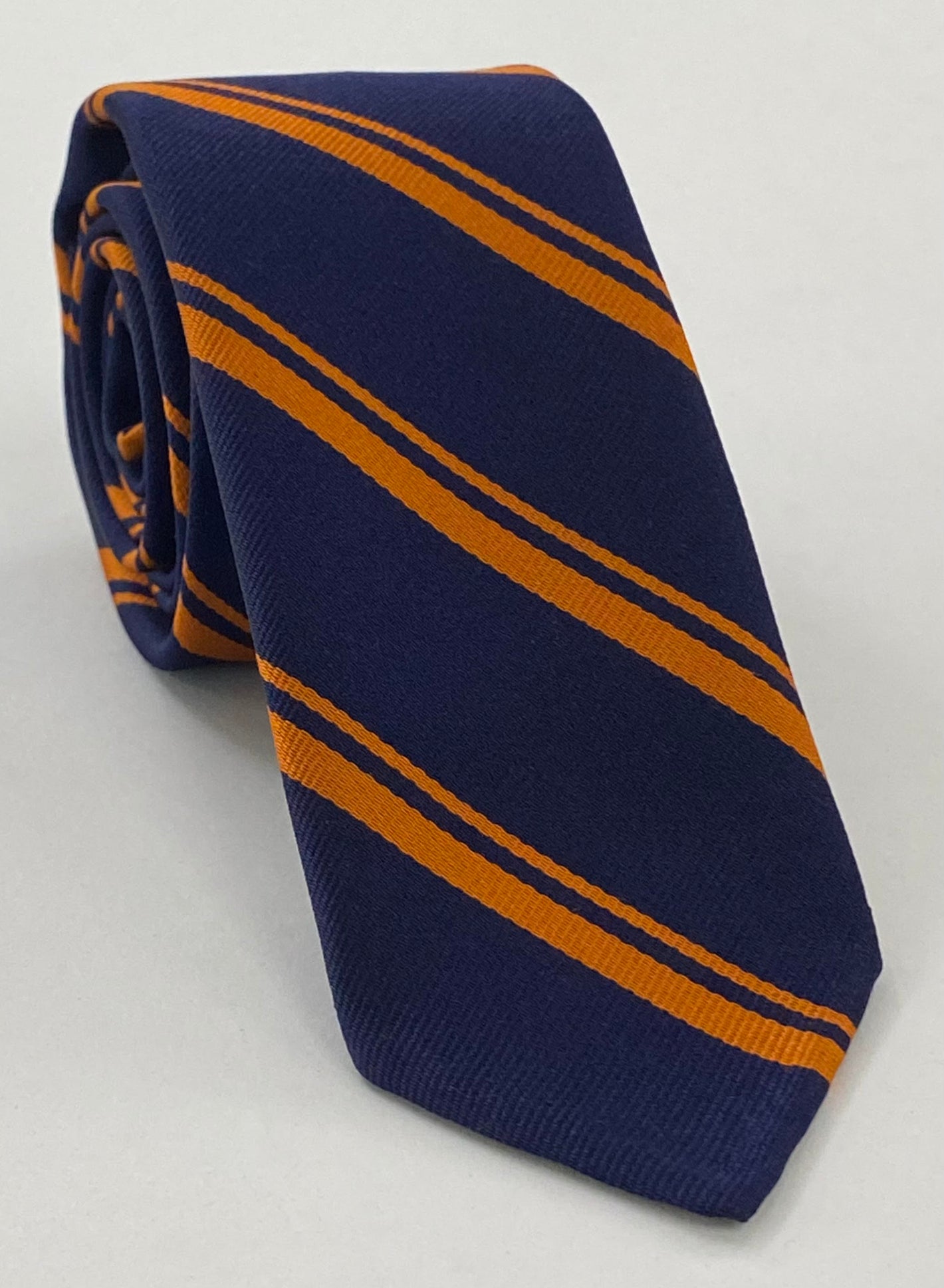 엘담 - 올드 보이즈 실크 타이 OBT-10 - 번트 오렌지 / 다크 네이비