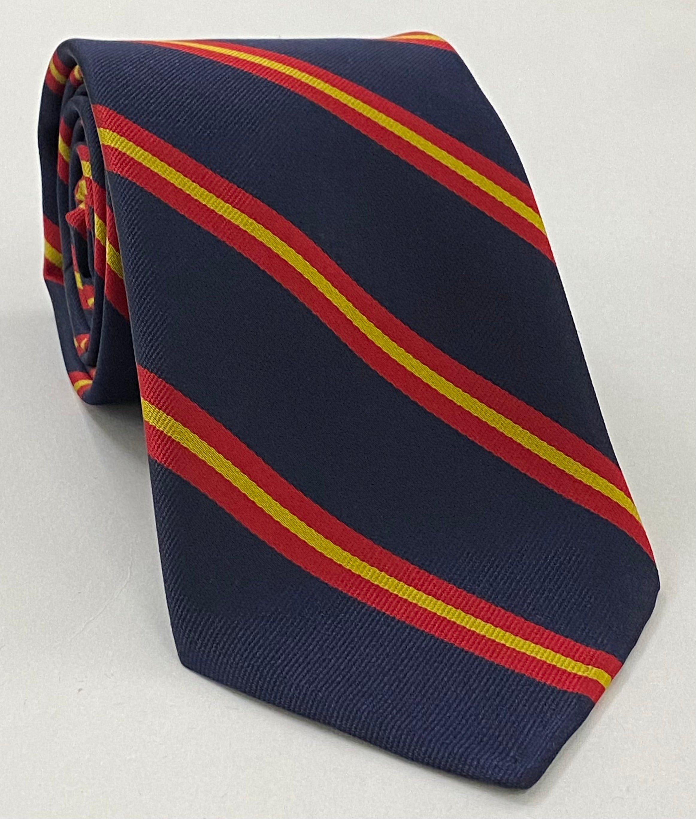 Felsted - Old Boys Silk Tie OBT-13 - Red & Gold on Midnight  Blue